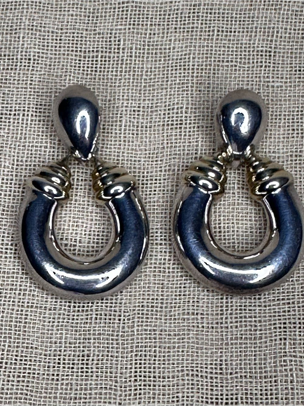 Vintage Taxco Mexico Sterling Silver Door Knocker Earrings – Signed DG 925